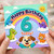 6th Birthday Card, Cute Animals Rainbow Birthday Card