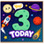 3rd Birthday Card, Space Themed Cute Rocket and Planets Today Card