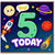 5th Birthday Card, Space Theme 5 Today Birthday Card