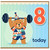 8th Birthday Card, Cute Bear Weightlifting Birthday Card