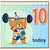 10th Birthday Card, Cute Bear Weightlifting Card