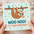 Sloth Birthday Card - Woo Hoo! It's Your Birthday - Cute Funny Animal Card with Confetti - For Him, Her, Kids or Adults - Blank Inside