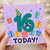 16th Birthday Card, 16 Today Card, Funny Birthday Card with Gifts and Confetti