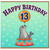 13th Birthday Card, Cute Seal Balloon Circus Design