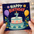 7th Birthday Card, Happy Birthday Cake and Balloons Card