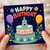 8th Birthday Card, Happy Birthday Cake and Balloons Design