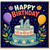14th Birthday Card, Colourful Cake and Balloons Card