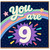 9th Birthday Card, You Are 9 Rainbow Starry Celebration Card