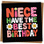 Niece Birthday Card - Retro Daisy Design, Bright Colour Typography on Black - 145mm x 145mm - 'Niece Have The Best Birthday' - Cute Greeting Card, Includes Kraft Envelope
