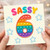 6th Birthday Card, Sassy Rainbow Pop It Design