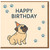 Cute Pug Birthday Card - Party Hat Dog with Paw Prints - Happy Birthday Design - Dog Lover Greeting - Blank Inside - A6 Card with Envelope