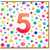 5th Birthday Card, Age 5 Birthday Card with Colourful Confetti Dots