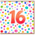 16th Birthday Card, Colourful Polka Dot Design