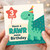 3rd Birthday Card for Kids - Cute Dinosaur 'Have a RAWR-some Birthday' - Fun Age 3 Card with Balloon - For Boys or Girls