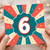 6th Birthday Card, Retro Sunburst Number 6 Card