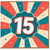 15th Birthday Card, Retro Sunburst Number 15 Card