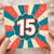 15th Birthday Card, Retro Sunburst Number 15 Card