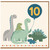 10th Birthday Card, Cute Dinosaur Balloon Design