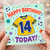 14th Birthday Card, Football Shirt Design