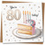 80th Birthday Card - You're 80 Today Cake Slice with Candles - Square Greeting Card 145mm x 145mm - Cute Confetti Design, Includes Kraft Envelope