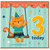 3rd Birthday Card, Cute Cat on a Swing, 3 Today