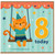 8th Birthday Card, Cute Cat Party Swing Card
