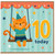 10th Birthday Card, Cute Cat on a Swing, Today