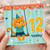 12th Birthday Card, Cute Cat Party Card for 12 Year Old