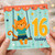 16th Birthday Card, na or Cat Lover, Cute Cat Swinging Party Card