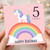 5th Birthday Card, Unicorn Rainbow Happy Birthday Card