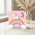 5th Birthday Card, Unicorn Rainbow Happy Birthday Card