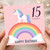 15th Birthday Card, Unicorn Rainbow Happy Birthday Card