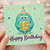 15th Birthday Card, Cute Monster Happy Birthday Card