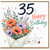 35th Birthday Card, Floral Bouquet Happy Birthday Card With Love