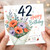 42nd Birthday Card, Happy Birthday Floral Bouquet With Love Card