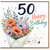 50th Birthday Card, Happy Birthday Floral Bouquet Design