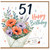 51st Birthday Card, Happy Birthday Floral Bouquet Card With Love