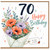 70th Birthday Card, Happy Birthday Floral Bouquet Card, With Love