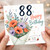 88th Birthday Card, Floral Bouquet Happy Birthday Card