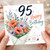 95th Birthday Card, with Floral Bouquet Design