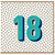 18th Birthday Card, Bold Number 18 Design