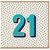 21st Birthday Card, Retro Polka Dot Number 21 Card