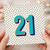 21st Birthday Card, Retro Polka Dot Number 21 Card