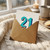 21st Birthday Card, Retro Polka Dot Number 21 Card