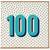 100th Birthday Card, Retro Polka Dot Number 100 Card