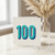 100th Birthday Card, Retro Polka Dot Number 100 Card