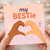 My Bestie Friendship Card - Heart Hands Illustration - Cute Best Friend Card for Birthday, Thank You or Just Because