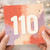 110th Birthday Card, Abstract Pastel Number 110 Card