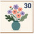 30th Birthday Card, Floral Vase Design