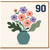 90th Birthday Card, Floral Vase Design